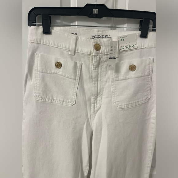 J. Crew Sailor Slim Wide Leg Jean in White - Picture 9 of 13